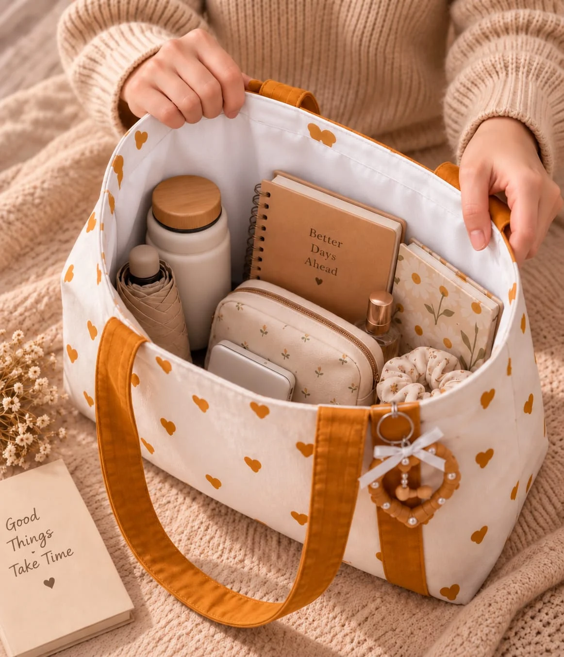 Mustard Hearts: mustard hearts and straps with a gold heart charm (photo 3)